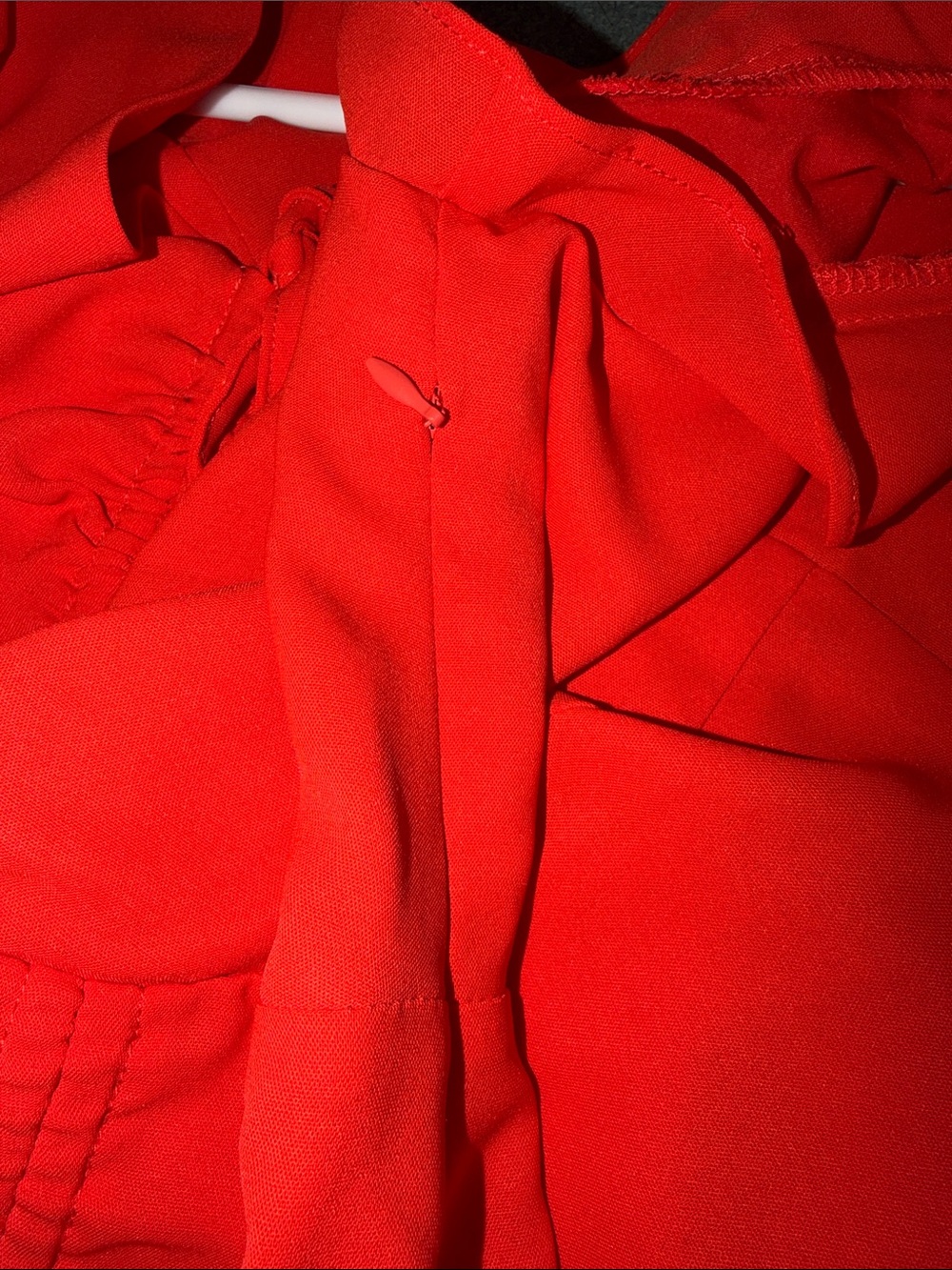 Pink Lily Red Orange Ruffle-Trim Mini Dress - Picture 4 of 6